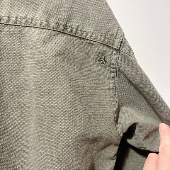 Marine Layer Zito Chore Coat in Olive Green Size Medium Linen Stars Moon - Picture 14 of 16